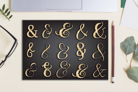 50 Gold Ampersand Illustrations
