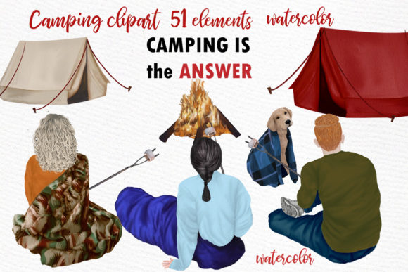 Camping Clipart and Illustrations