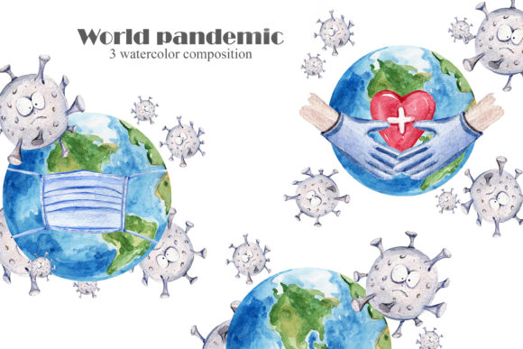 Covid 2020 Clipart. Virus Attacks Planet