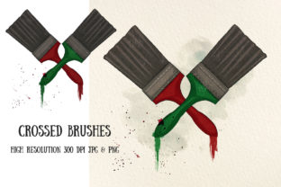 Crossed Brushes Illustrations