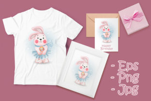 Cute Bunny Ballerina with Easter Egg