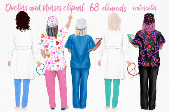 Doctors, Nurses, Scrubs Clipart and Illustrations