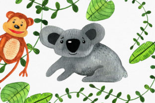 Jungle Baby Animals Clipart Set and Illustrations