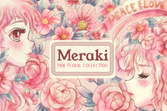 Meraki Pink Floral Collection & Illustrations