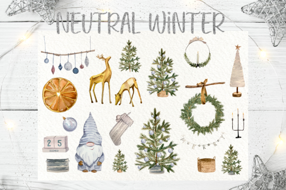 Neutral Winter Clip Art Set