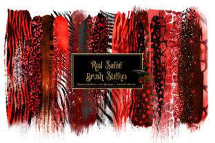Red Safari Brush Strokes Clipart