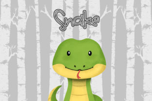 SNAKE NURSERY ART WOODLAND ANIMAL Illustrations