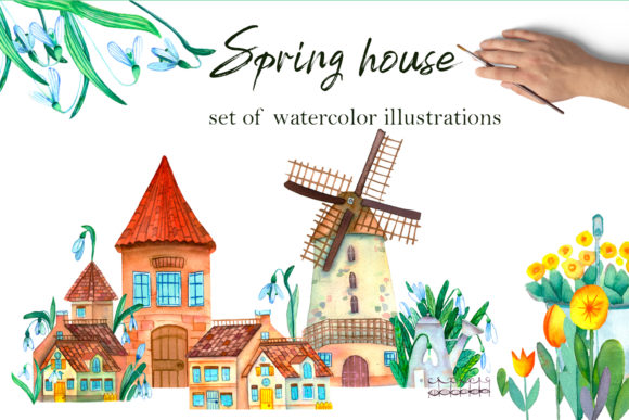 Spring Houses Illustrations
