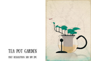 Teapot Garden surreal Illustrations
