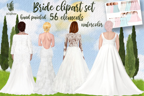 Wedding Dress Clipart Plus Size Brides Illustrations